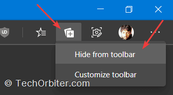 Hide the Collections button from the toolbar