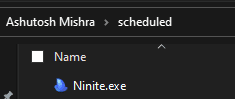 Place the Ninite file in a new folder
